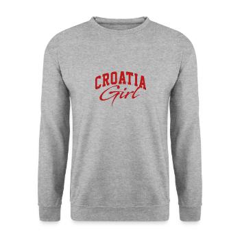 Croatia Girl Hrvatska Girl kroatien Girl - Unisex Sweatshirt - salt & pepper - Front - Alina (178cm) & Michal (187cm)