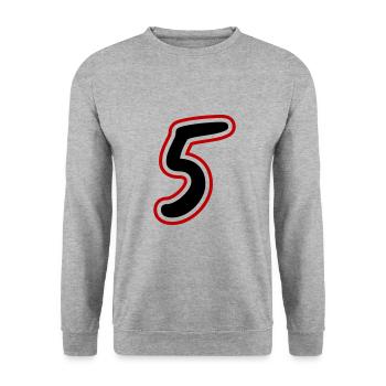 5 Symbole numérique - Sweat-shirt Unisexe - gris chiné - Devant - Alina (178cm) & Michal (187cm)