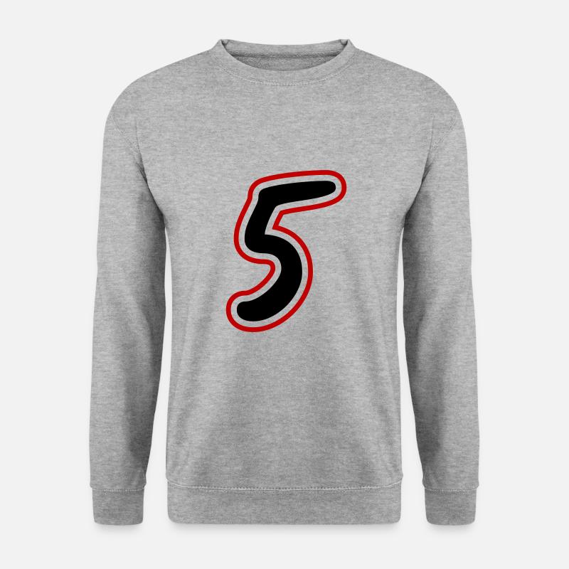 5 Zahl symbol - Unisex Pullover - Weißgrau meliert