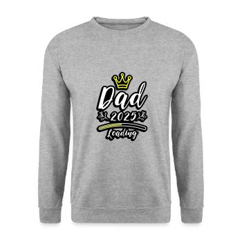 Dad 2025 Loading Papa Baby - Unisex Pullover - Weißgrau meliert - Vorne - Alina (178cm) & Michal (187cm)