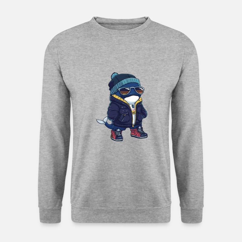 Baleine Cool Bande Dessinée - Sweat-shirt Unisexe - gris chiné
