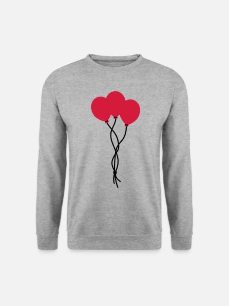 Rote Ballons / Red balloons / ballons rouge - Unisex Pullover - Weißgrau meliert