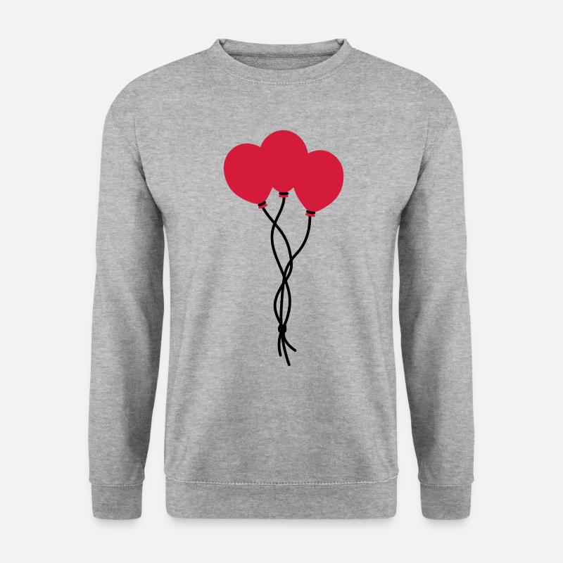 Rote Ballons / Red balloons / ballons rouge - Unisex Pullover - Weißgrau meliert