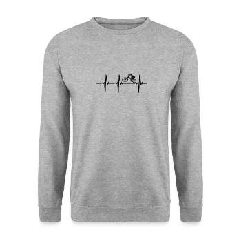 Battements cardiaques pour downhill et VTT - Sweat-shirt Unisexe - gris chiné - Devant - Alina (178cm) & Michal (187cm)