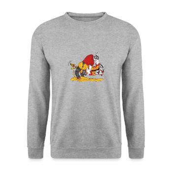 Sport, Wiltsch, Schwingen, Schweiz, - Unisex Pullover - Weißgrau meliert - Vorne - Alina (178cm) & Michal (187cm)