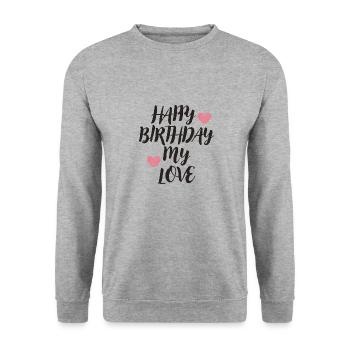 Bon anniversaire - Sweat-shirt Unisexe - gris chiné - Devant - Alina (178cm) & Michal (187cm)