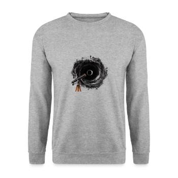 Der Kosmos und seine Objekte sind voller Rätsel - Unisex Pullover - Weißgrau meliert - Vorne - Alina (178cm) & Michal (187cm)