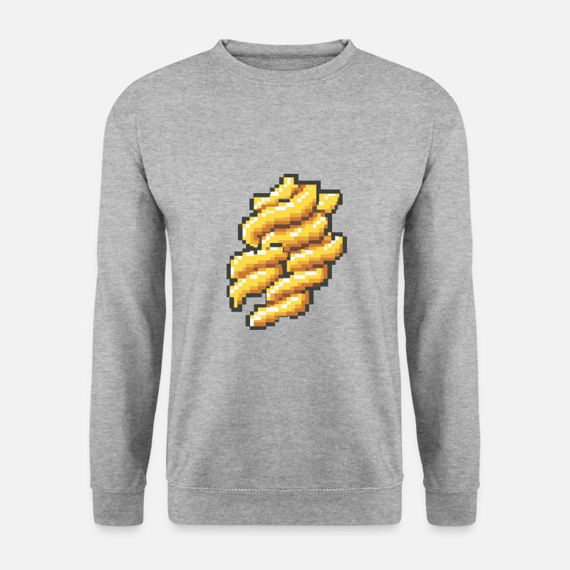 Nudeln Pasta Pixel Gamer - Unisex Pullover - Weißgrau meliert