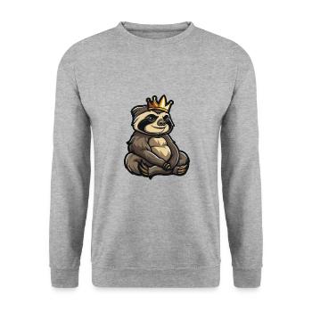 Couronne de bande dessinée de paresseux - Sweat-shirt Unisexe - gris chiné - Devant - Alina (178cm) & Michal (187cm)