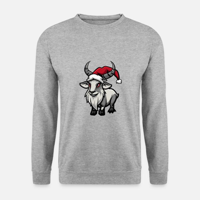 Bergziege Weihnachten - Unisex Pullover - Weißgrau meliert