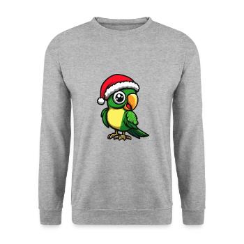 Papagai Weihnachten Christmas - Unisex Sweatshirt - salt & pepper - Front - Alina (178cm) & Michal (187cm)