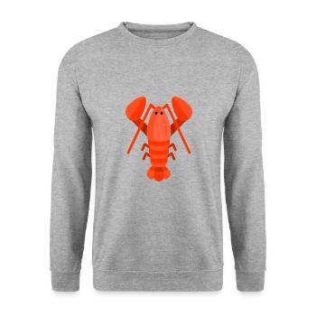cooler, großer, roter Hummer - Unisex Pullover - Weißgrau meliert - Vorne - Alina (178cm) & Michal (187cm)