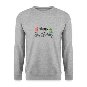 Bon anniversaire - Sweat-shirt Unisexe - gris chiné - Devant - Alina (178cm) & Michal (187cm)