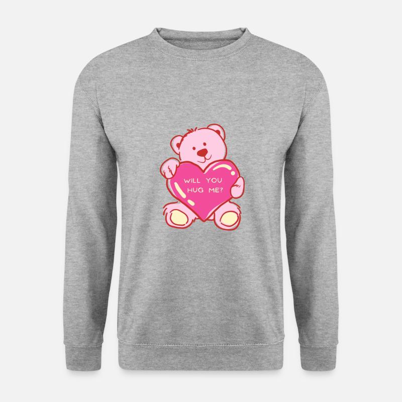 hug me - Unisex Pullover - Weißgrau meliert