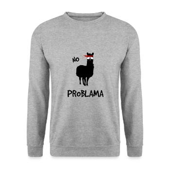 No Problama black - Unisex Sweatshirt - salt & pepper - Front - Alina (178cm) & Michal (187cm)