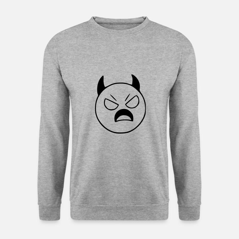 Emoji Sketch Devil Evil Black - Sweat-shirt Unisexe - gris chiné