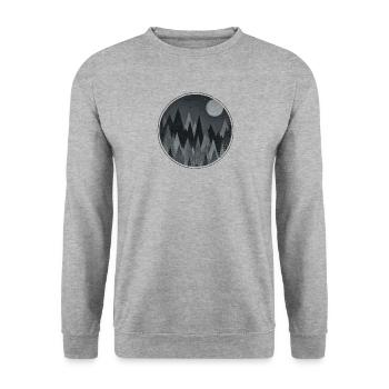 Black & White Triangles Abstract mountains design - Unisex Pullover - Weißgrau meliert - Vorne - Alina (178cm) & Michal (187cm)
