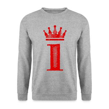 1 Number crown - Unisex Sweatshirt - salt & pepper - Front - Alina (178cm) & Michal (187cm)