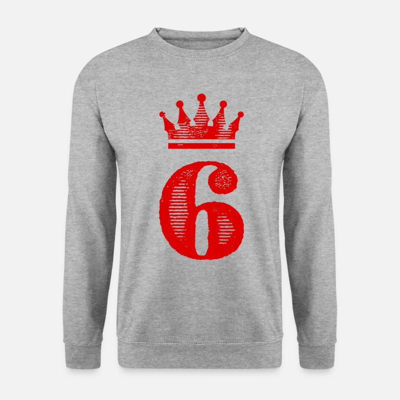 6 Number crown - Unisex Sweatshirt - salt & pepper