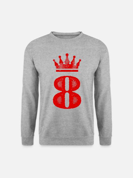 8 Number crown - Unisex Sweatshirt - salt & pepper
