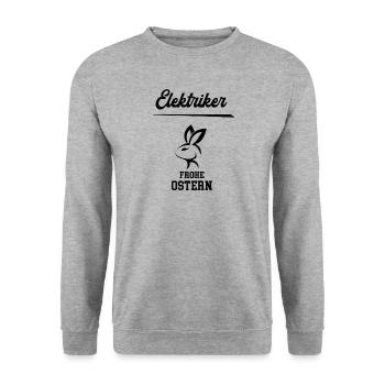 Elektriker Ostern Geschenk Installateur Meister - Unisex Pullover - Weißgrau meliert - Vorne - Alina (178cm) & Michal (187cm)