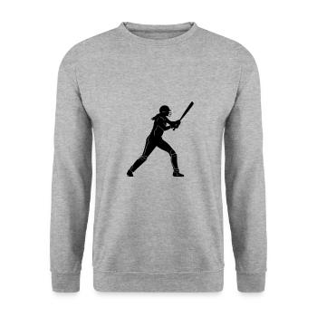 Cricket Woman Silhouette - Unisex Sweatshirt - salt & pepper - Front - Alina (178cm) & Michal (187cm)