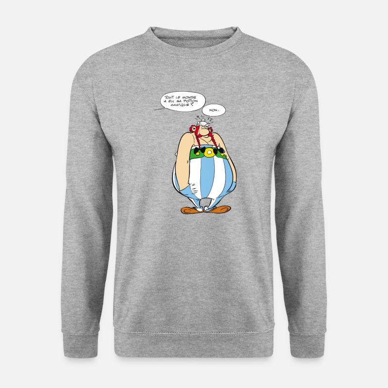 Asterix & Obelix - Obelix boudeur - Sweat-shirt Unisexe - gris chiné