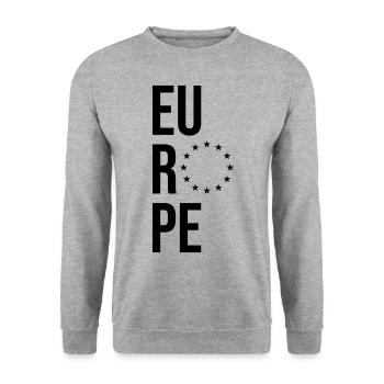 Europe - Stars - Unisex Sweatshirt - salt & pepper - Front - Alina (178cm) & Michal (187cm)