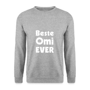 Beste Omi ever - Unisex Pullover - Weißgrau meliert - Vorne - Alina (178cm) & Michal (187cm)