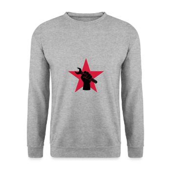 Garage - Car mechanic - Unisex Sweatshirt - salt & pepper - Front - Alina (178cm) & Michal (187cm)