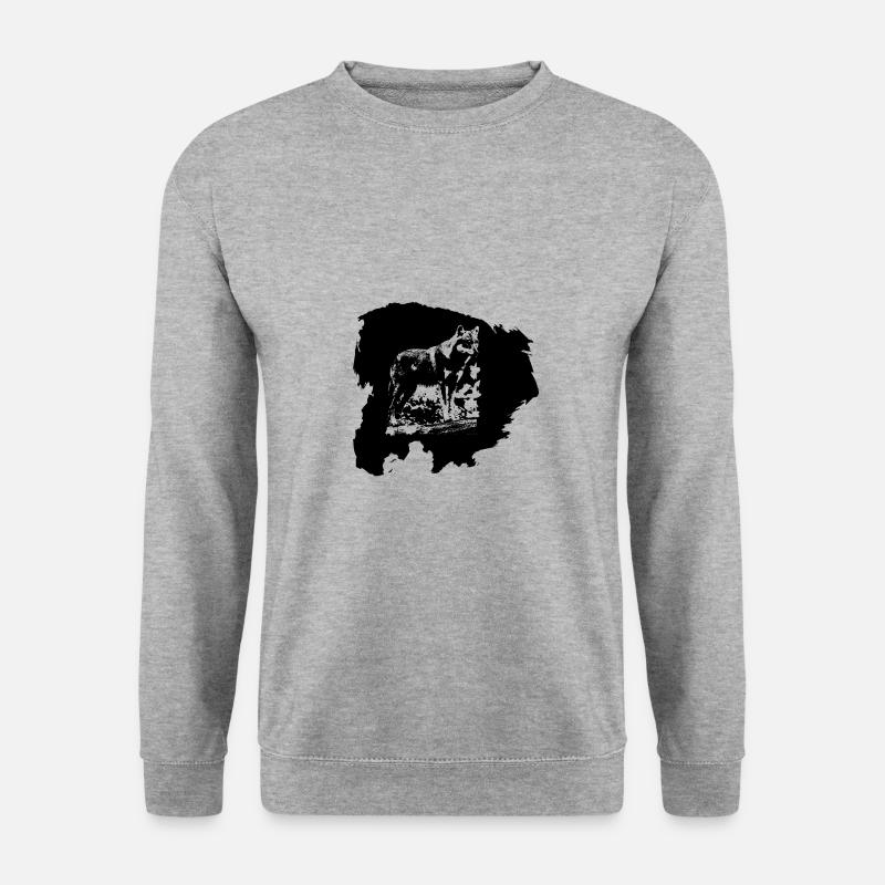 Wolf watching its prey - Unisex Sweatshirt - salt & pepper