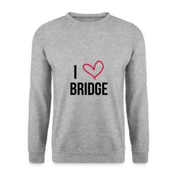 I Love Bridge - Sweat-shirt Unisexe - gris chiné - Devant - Alina (178cm) & Michal (187cm)
