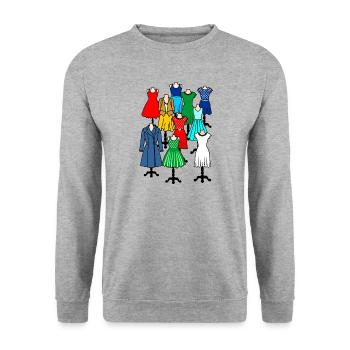 Mannequins with women's and girls' clothes - Unisex Sweatshirt - salt & pepper - Front - Alina (178cm) & Michal (187cm)