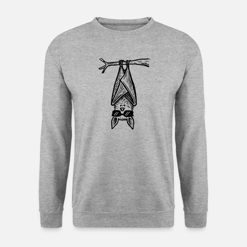 Coole Fledermaus Halloween - Unisex Pullover - Weißgrau meliert