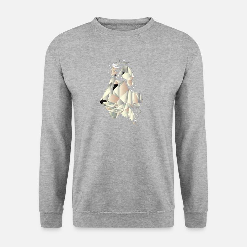 geometrischer Löwe - Unisex Pullover - Weißgrau meliert