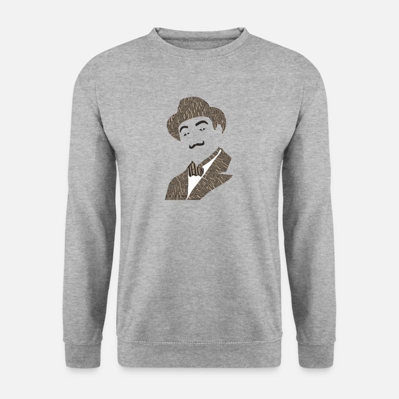 poirot agatha christie - Unisex Pullover - Weißgrau meliert