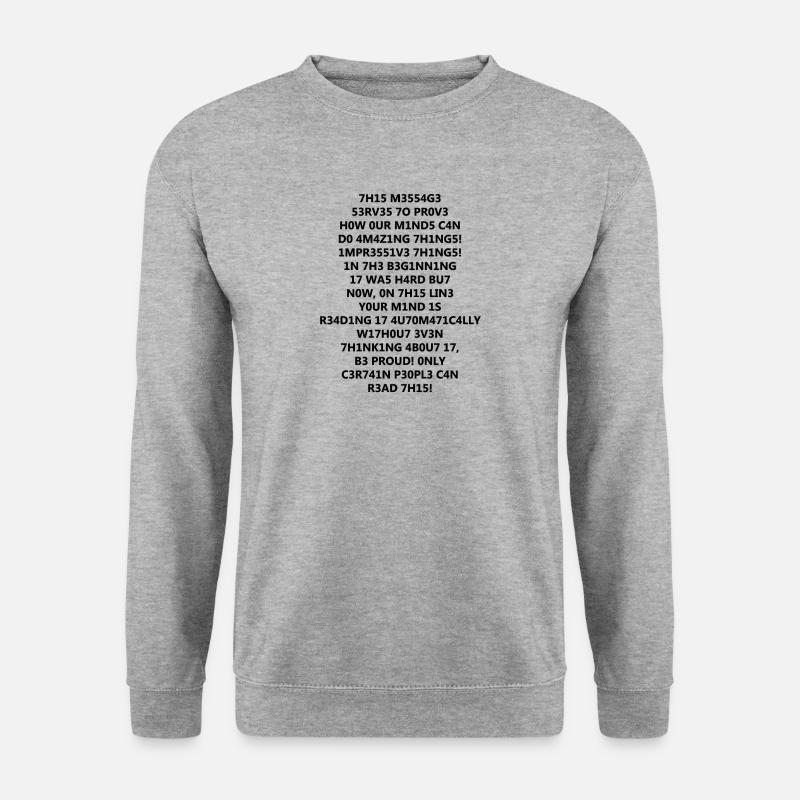 1337 Leetspeak Text - Unisex Pullover - Weißgrau meliert