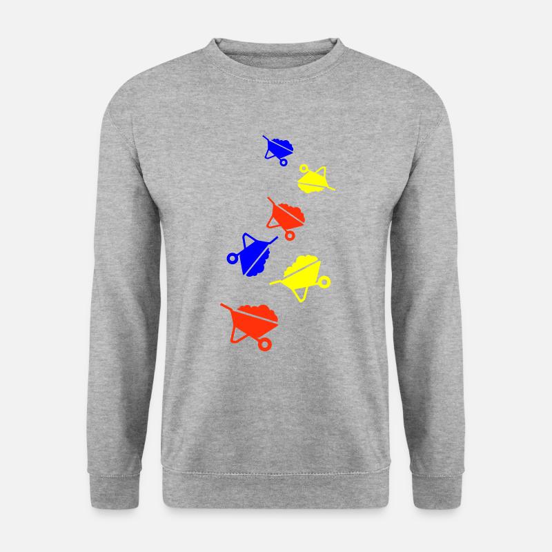 Schubkarre Symbol - Unisex Pullover - Weißgrau meliert