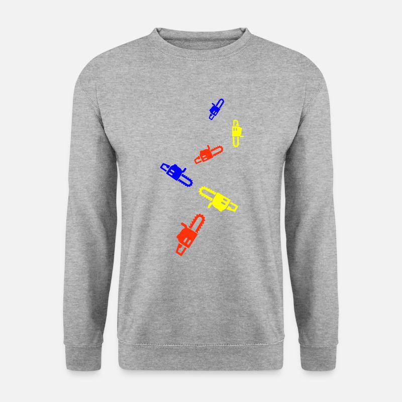 Kettensäge Icon Symbol - Unisex Pullover - Weißgrau meliert