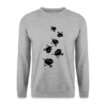 Wheelbarrow Symbol - Unisex Sweatshirt - salt & pepper - Front - Alina (178cm) & Michal (187cm)