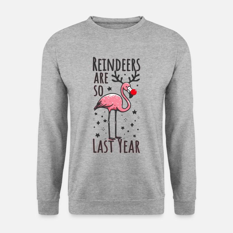 Flamingo Weihnachten Lustiger Spruch - Unisex Pullover - Weißgrau meliert