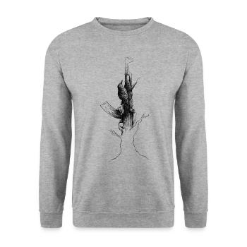 Pic Ak47 - Sweat-shirt Unisexe - gris chiné - Devant - Alina (178cm) & Michal (187cm)