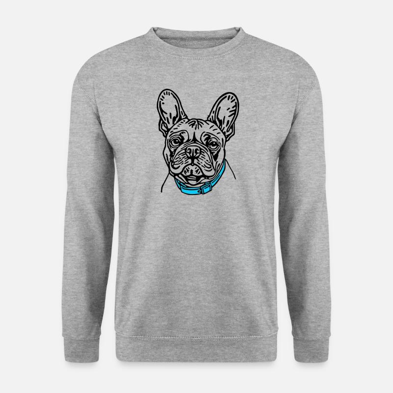 französische bulldoge - Unisex Pullover - Weißgrau meliert