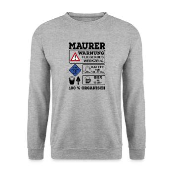 Bricklayer - Unisex Sweatshirt - salt & pepper - Front - Alina (178cm) & Michal (187cm)