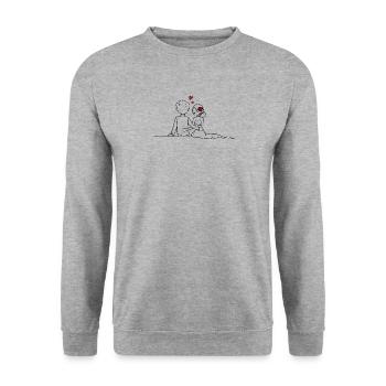 Mariés de dos - Sweat-shirt Unisexe - gris chiné - Devant - Alina (178cm) & Michal (187cm)