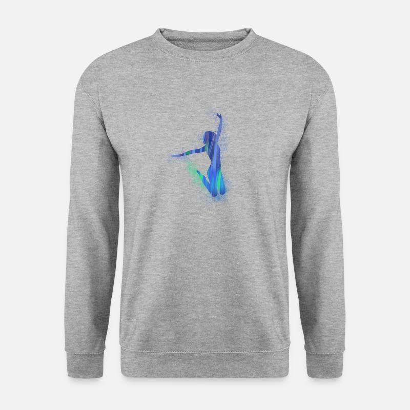 sprung,tan,tänzerin,graffiti,blau,grün,freude - Unisex Pullover - Weißgrau meliert