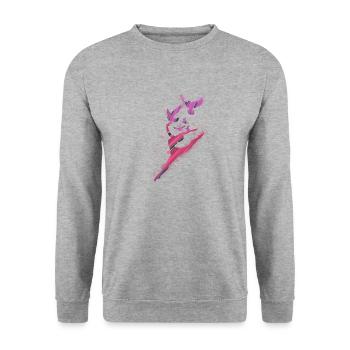 dance,dancer,pink,graffiti,lightness, birds - Unisex Sweatshirt - salt & pepper - Front - Alina (178cm) & Michal (187cm)