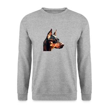 DOBERMANN - Unisex Pullover - Weißgrau meliert - Vorne - Alina (178cm) & Michal (187cm)