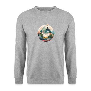 SURREAL - Unisex Pullover - Weißgrau meliert - Vorne - Alina (178cm) & Michal (187cm)