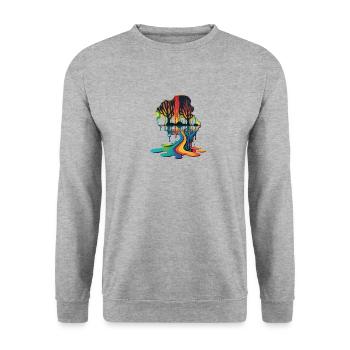 DRIPPY - Unisex Sweatshirt - salt & pepper - Front - Alina (178cm) & Michal (187cm)